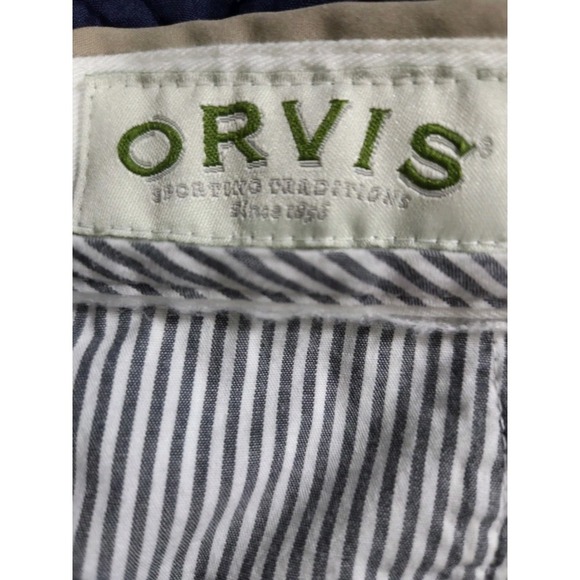 Orvis Pants Mens Size 34 Tan High Rise Straight Leg Casual Career Preppy Class - Picture 2 of 6
